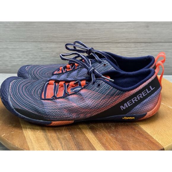 Merrell Shoes Blue Orange Lace Up Cushion Vibram Performance Hiking Women’s 7.5 - Picture 2 of 9